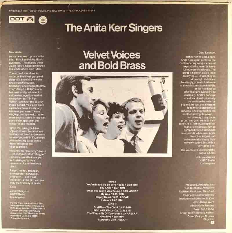 Velvet Voices and Bold Brassのジャケット裏