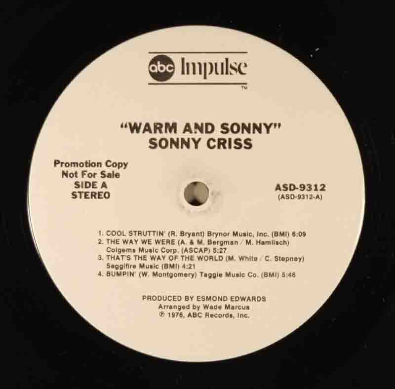 Warm And SonnyのＡ面のレーベル