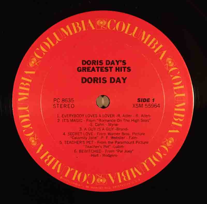 Doris Dayのベスト盤のA面のレーベル