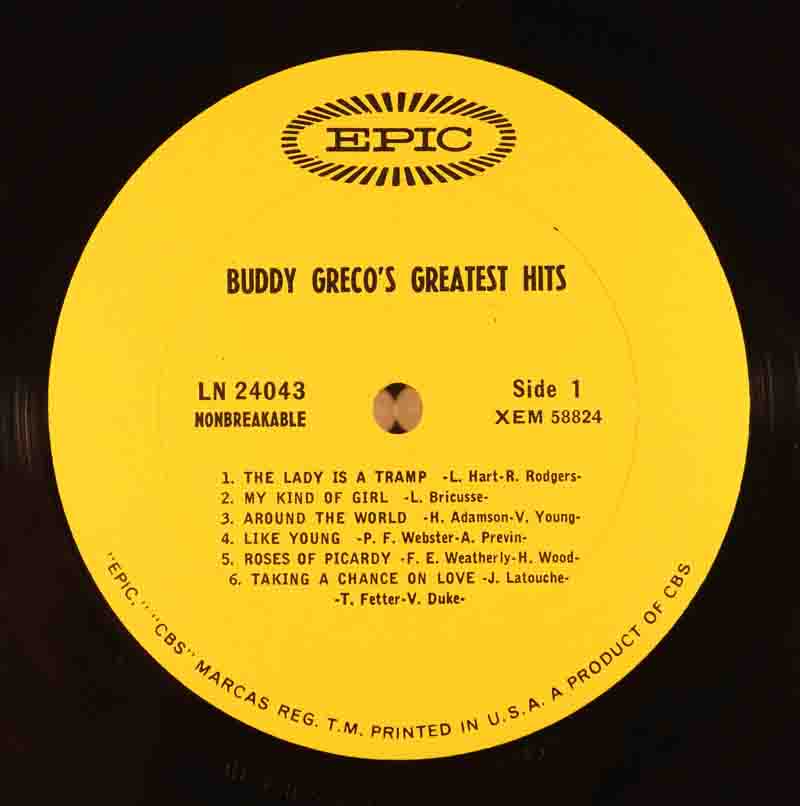 Buddy Greco's Greatest HitsのA面のレーベル